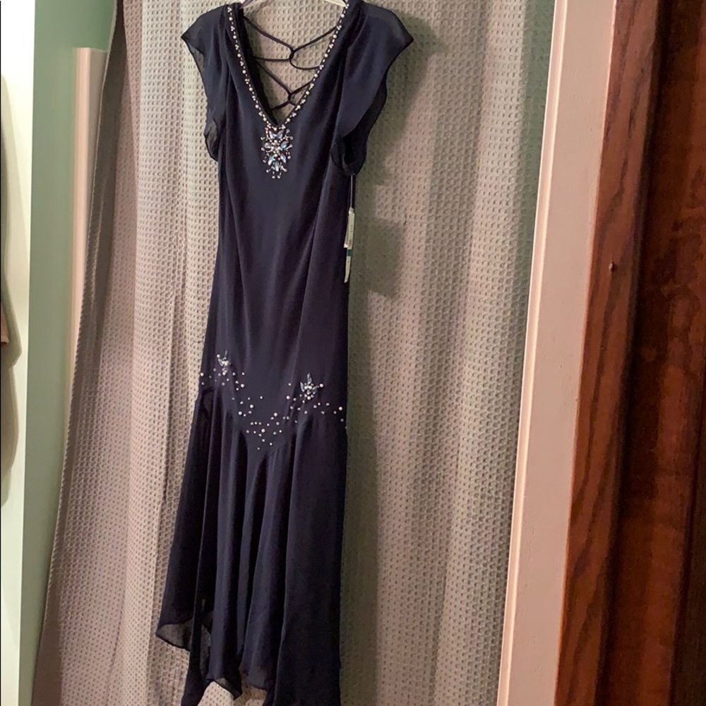 Beaded spider back dress
